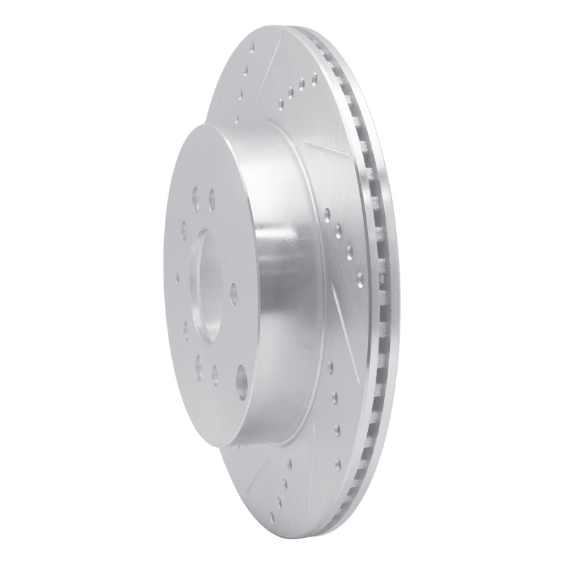 Mazda CX-9 Brake Rotor (1) - Rear Left - R1 Concepts - Drilled & Slotted - Silver - `07-`15